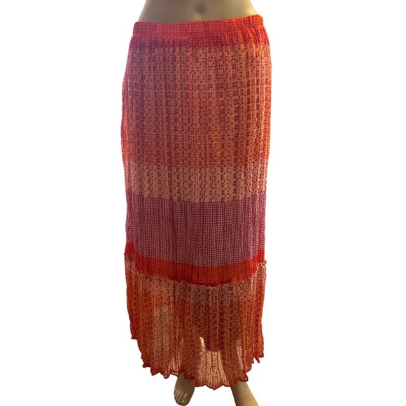 VTG Jaclyn Smith Womens Maxi Skirt Size L Boho Chic Artsy - Picture 1 of 6